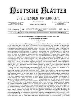 Neue stereometrische Aufgaben für höhere Schulen : (Schluss)