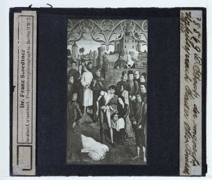 Bouts (Dierick), Gerechtigkeit des Kaisers Otto III (Brüssel KMSK 1447-1448) : Die Enthauptung des unschuldigen Grafen (linke Tafel)