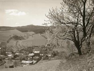 Kreischa-Lungkwitz. Ortsteilansicht von Nordosten mit Blick zum Wilisch