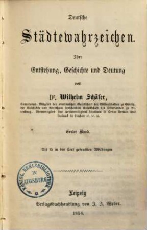 Deutsche Städtewahrzeichen : ihre Entstehung, Geschichte und Deutung, 1