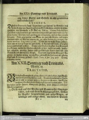 Am XXII. Sonntage nach Trinitatis. Matth. 18