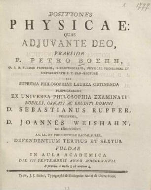 Positiones physicae
