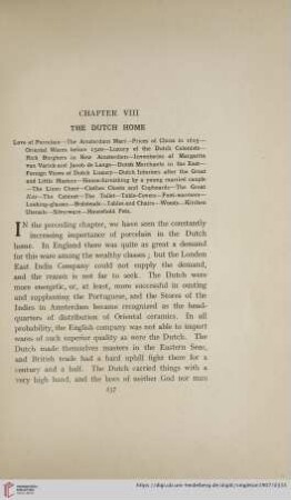 Chapter VIII: The Dutch Home