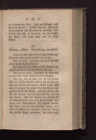33. Achtung, achten. Verachtung, verachten.