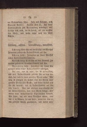 33. Achtung, achten. Verachtung, verachten.
