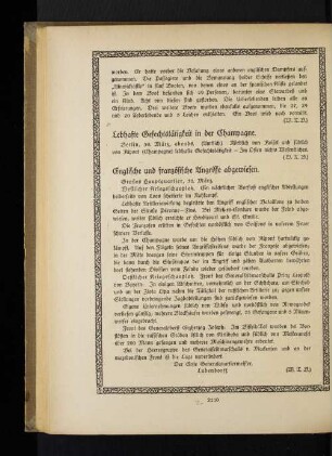 Englische und französische Angriffe abgewiesen.