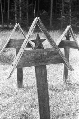 Feldafing: sowjetische Gräber auf dem Friedhof, Einzelgrab mit Stern