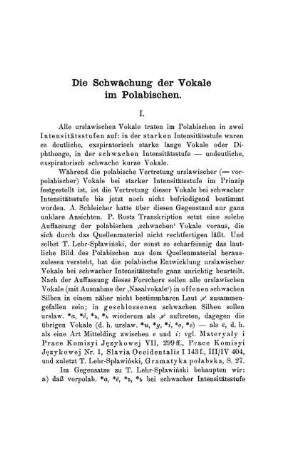 Die Schwächung der Vokale im Polabischen