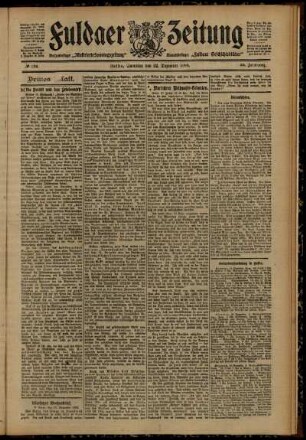 Dritte Ausgabe vom Samstag, den 22. Dezember 1906.