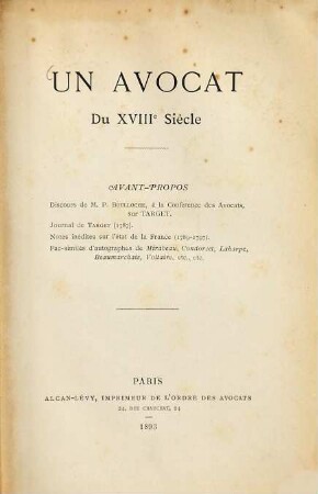 Un avocat du XVIIIe Siècle