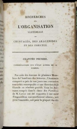Recherches sur L'Organisation
