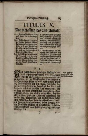 Titulus X. Von Abfassung des End-Urtheils.