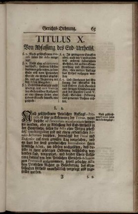Titulus X. Von Abfassung des End-Urtheils.