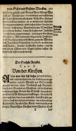 Der Sechste Artickel. Von der Kirchen.