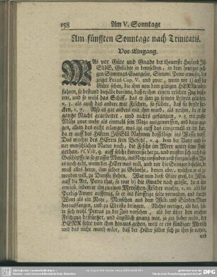 Am fünfften Sonntage nach Trinitatis