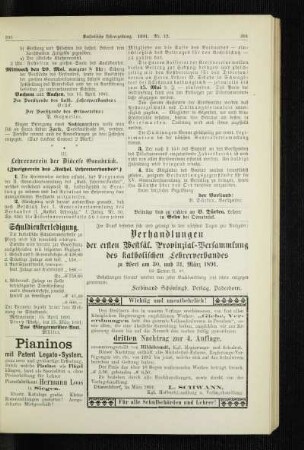 Lehrerverein der Diöcese Osnabrück : (Zweigverein des "Kathol. Lehrerverbandes")