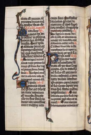 Historisierte Initiale: P(er Christi autem): Männerkopf, Petrus (?)