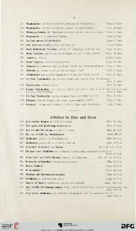 Arbeiten in Zinn und Eisen (Nr. 296-312)
