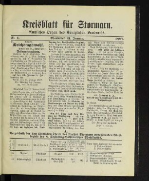 A. Verzeichniß der dem ländlichen Theile des Kreises Stormarn angehörenden Wahlbezirke des 8. Schleswig-Holsteinischen Wahlkreises.