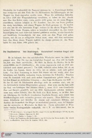 II. Die Stadtbehörde. Das Stadtsiegel. Unterschied zwischen Siegel und Wappen