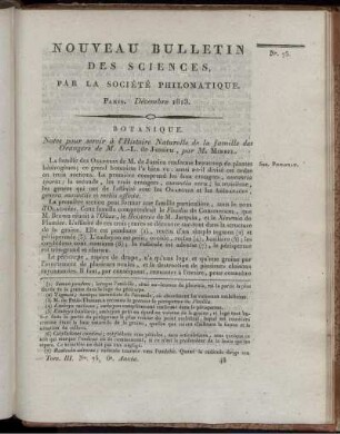 Nouveau Bulletin des Sciences, par la Société Philomatique. Paris. Décembre 1813., 75