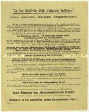 Aufruf der Internationalen Arbeiterhilfe für die KPD zu Stadtverordneten-, Kreis- und Provinziallandtagswahlen in Schleswig-Holstein 1929