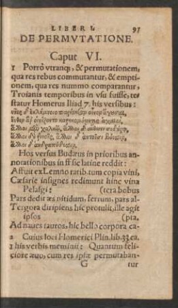 De Permutatione. Caput VI.