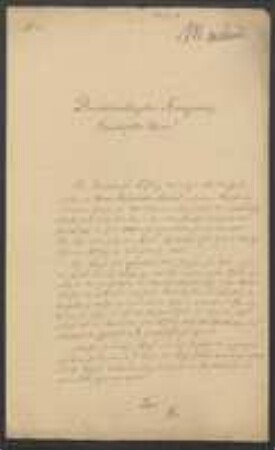 Brief von Regensburgische Botanische Gesellschaft an Maximilian (II., Bayern, König)