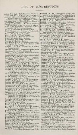 List of Contributors.