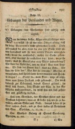 Kap. III. Uebungen des Verstandes und Witzes