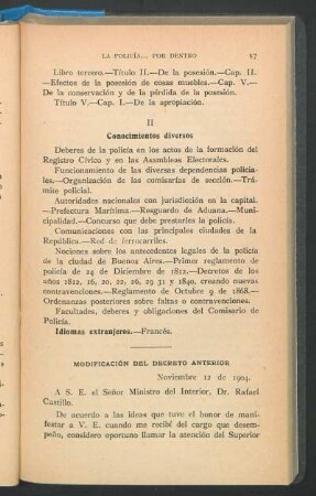 II Conocimientos diversos