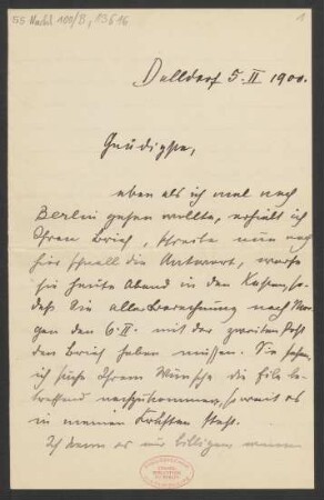 Brief an Mariette von Roell : 05.02.1900