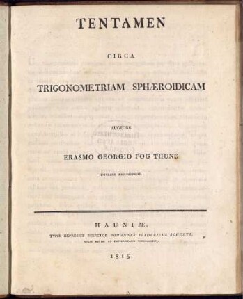 Tentamen circa trigonometriam sphaeroidicam