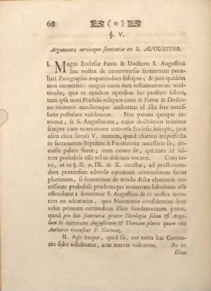 § V. Argumenta utriusque sententiae ex S. AUGUSTINO.