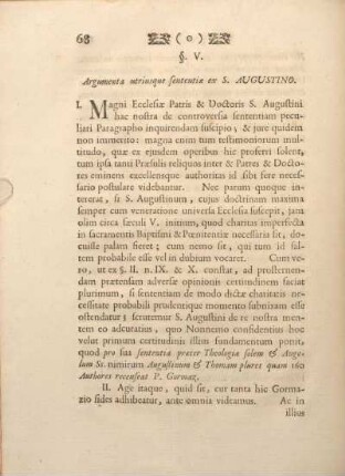 § V. Argumenta utriusque sententiae ex S. AUGUSTINO.