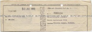 Arbeitserlaubnis für einen deutschen Auswanderer bei der argentinischen Firma Celoprint (spanisch)