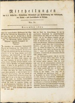 Mittheilungen. Nro. 51. December 1823.