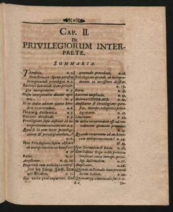 Cap. II. De Privilegiorum Interprete.