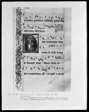 Antiphonarium — Initiale N, darin die Verkündigung an Maria
