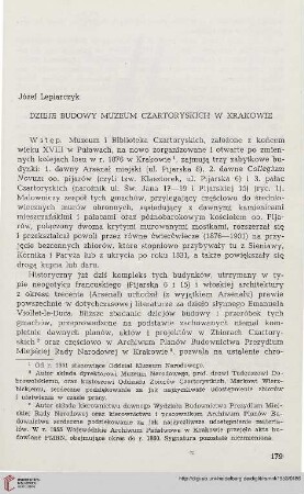 [3.]1953: Dzieje budowy Muzeum Czartorskich w Krakowie
