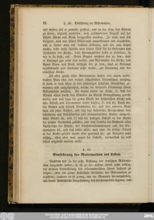 §. 16. Einführung der Reformation ins Leben.