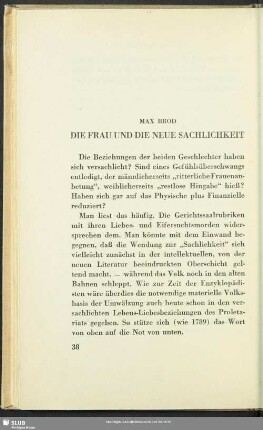 Die Frau Und Die Neue Sachlichkeit