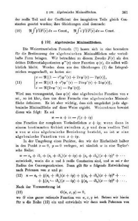 § 192. Algebraische Minimalflächen.