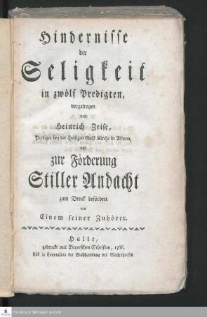 Hindernisse der Seligkeit : in zwölf Predigten