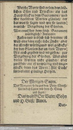 Der Morgen-Segen