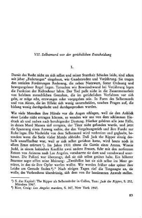 VII. Selbstmord vor der gerichtlichen Entscheidung