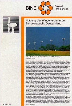 Nutzung der Windenergie in der Bundesrepublik Deutschland.