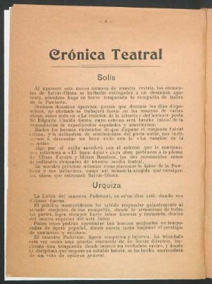 Crónica teatral