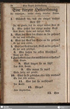 Eine kürzere Heilsordnung