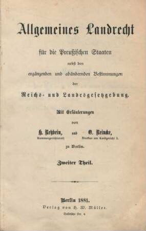 Bd. 3: (Titel 1 - 8 des II. Theils) : nebst den ergänzenden und abändernden Bestimmungen der Reichs- und Landesgesetzgebung